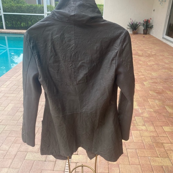 Cigno Nero distressed leather gray jacket - Picture 5 of 9